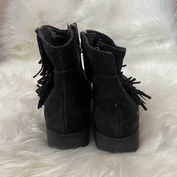 Born Boots Womens Size 9 Black Kenia Suede Leather Fringed Ankle Booties Cowgirl - Picture 7 of 12